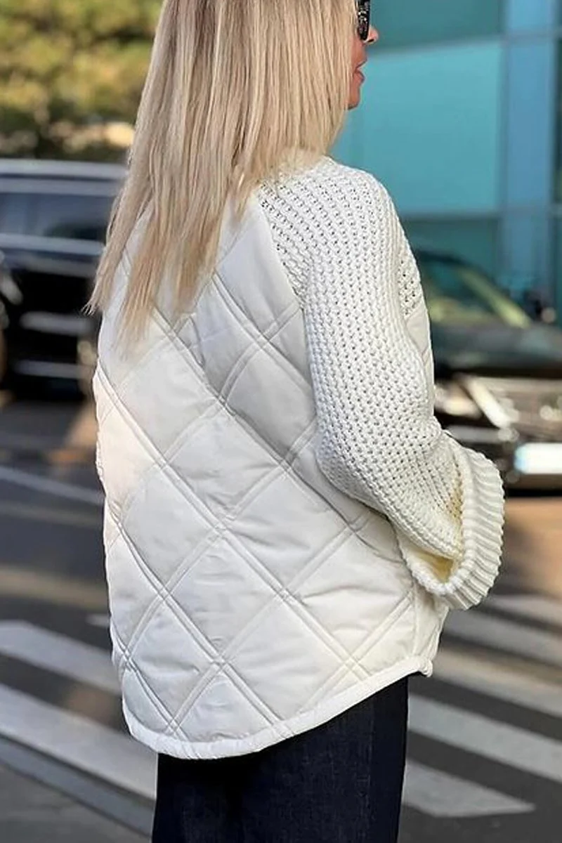 Women's Knitted patchwork casual padded Coats