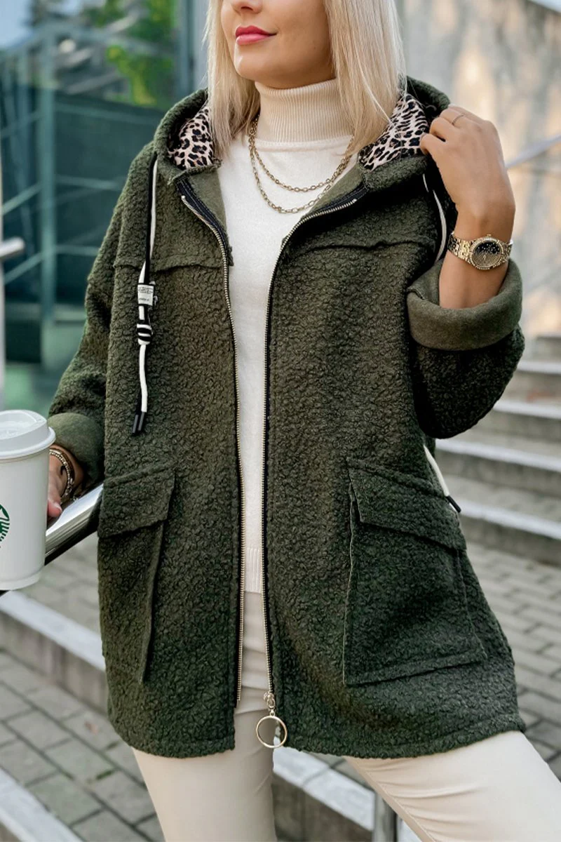 Women's Casual Hooded Lambskin Jacket